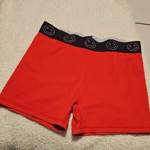 Red and Black Athletic Shorts with Elastic Waistband
